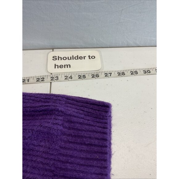 Talbots Purple wool Alpaca blend mock neck sweater size L Cozy Super soft - Picture 4 of 7